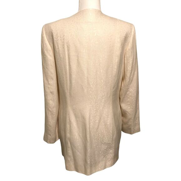 Pendleton Womens Ivory Floral Wool Blend Blazer Jacket Mother Of The Bride Sz 10 - Picture 3 of 5